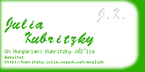 julia kubritzky business card